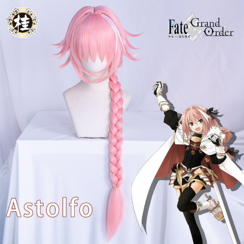 【Pre-sale】Uwowo Game Fate Grand Order/FGO Astolfo Cosplay Wig 60cm Long Pink Braid hair