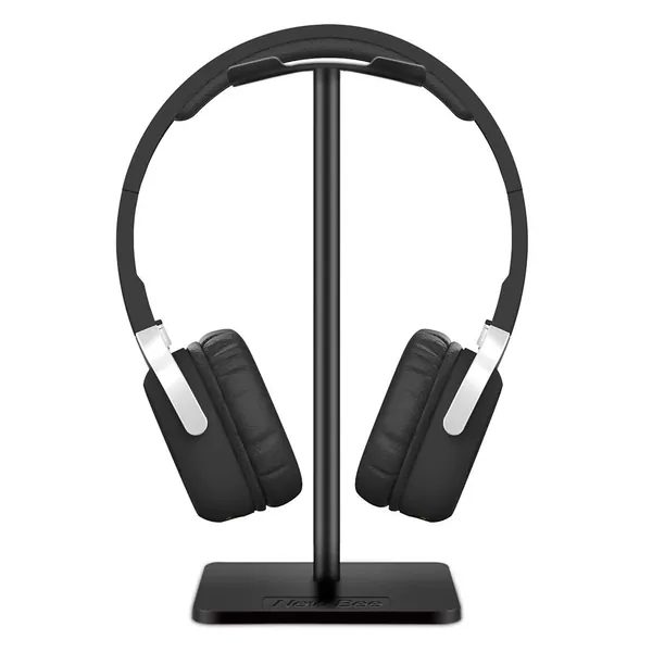 Headphone Stand Headset Holder New Bee Earphone Stand with Aluminum Supporting Bar Flexible Headrest ABS Solid Base for All Headphones Size (Black) - Black