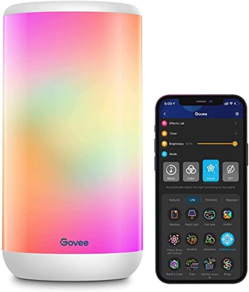 Govee Smart Table Lamp, RGBIC LED Night Light App Control Alexa Bedside Lamp with Scene Modes, Dimmable Nightstand Light for Bedroom, Living Room