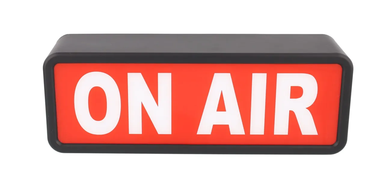 ON AIR LIGHT LED Sign by OKEDEN - Room Decor Wall Decor Light Sign Recording Sign for Vloggers, Youtube Stars, Home Studio, Desk, or Just Cool - Easy ON/OFF Switch and Operates on AA Batteries or USB Power