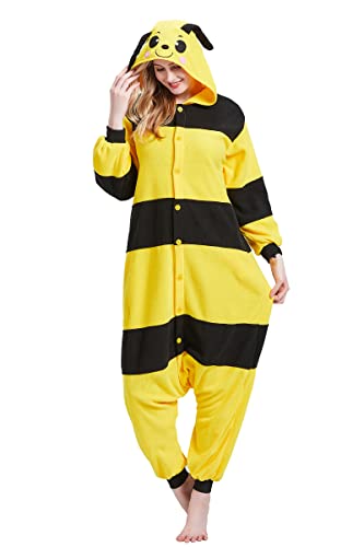 Magicalani Unisex Adult Animal Onesie Pajamas, Women's and Men's Anime Cosplay Sleepwear, One Piece Halloween Costume - X-Large - Bee
