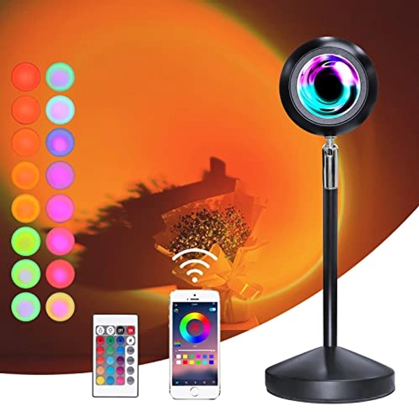 Lullabala Sunset Lamp, Music Sync Sunset Projection Lamp Color Changing Romantic Visual Sunset Light with APP Control for Photo/Vlog/Backgroup/Bedroom Decor