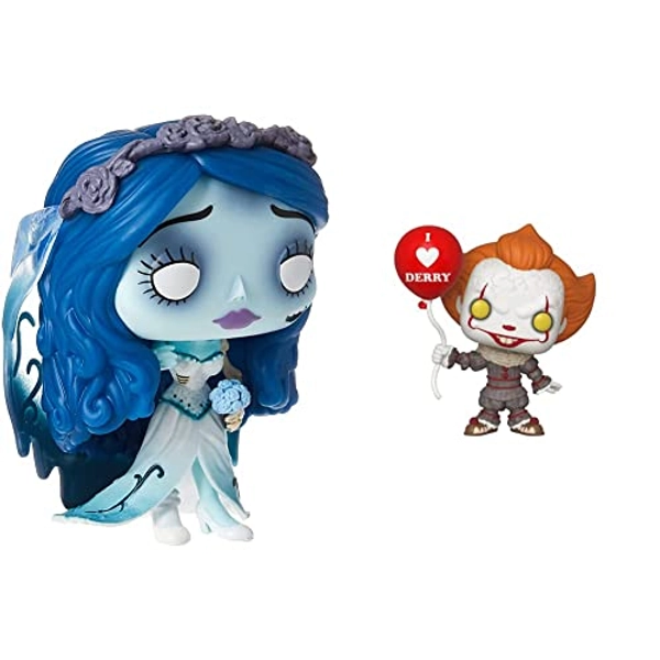 Funko POP! Movies: Corpse Bride - Emily - The Corpse Bride - Collectable Vinyl Figure For Display & POP! Movies: IT: Chapter 2- Pennywise With Balloon - IT Chapter Two