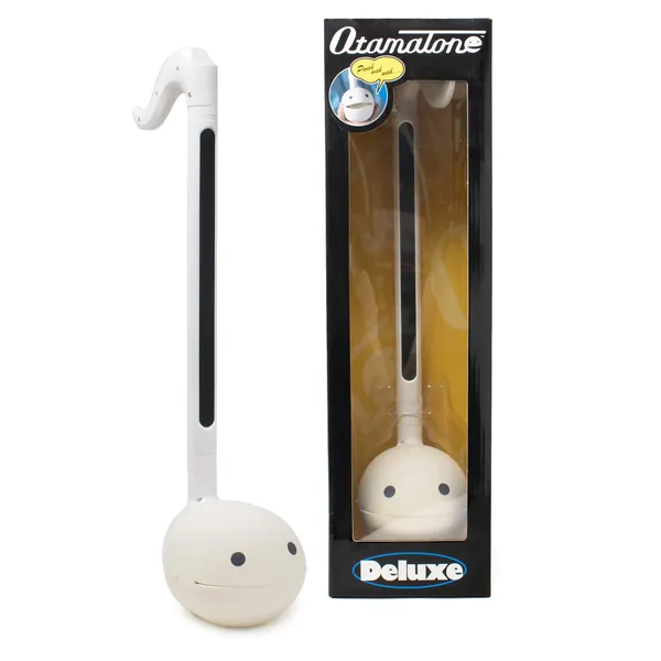 Otamatone Deluxe [English Manual] Electronic Musical Instrument Synthesizer from Japan by Cube/Maywa Denki, White - Deluxe English White