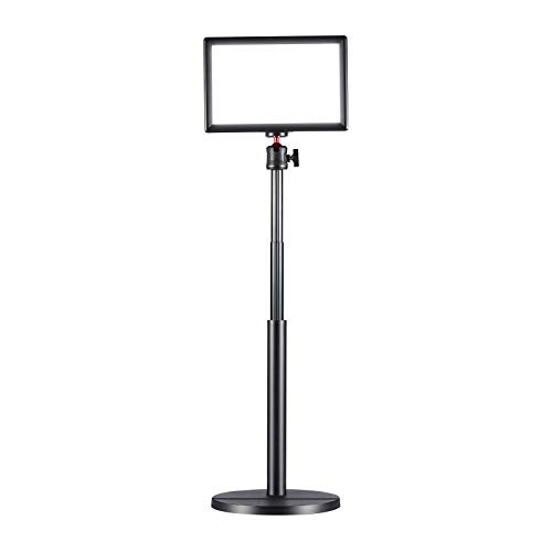 JUSMO K3 Key Light w Extendable Desktop Stand, Brightness/Color Temperature Adjustable LED Video Light, Soft Panel Fill Light for Streaming, Record Videos, Video Calls, Zoom Meetings