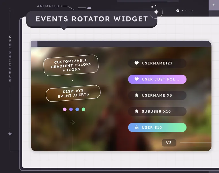 Animated Gradient Event Rotator Widget