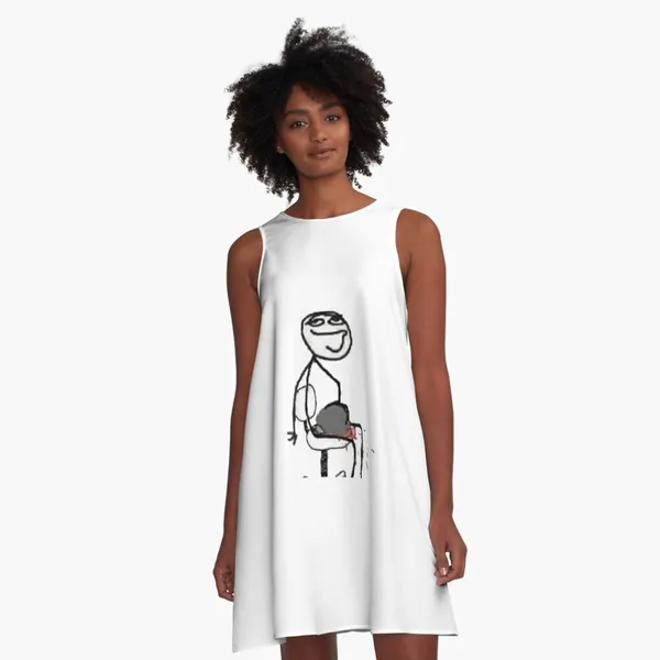 Today I Will Crush my Greasy Cock and Balls with a Rock | A-Line Dress