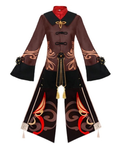 Hu Tao Cosplay Costume Genshin Impact Cosplay Uniform Hoodie Cloak Outfits Halloween Full Sets