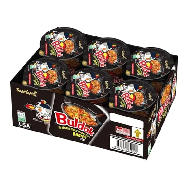 Samyang Buldak Spicy Hot Chicken Stir-Fried Cup Noodles 6 pack