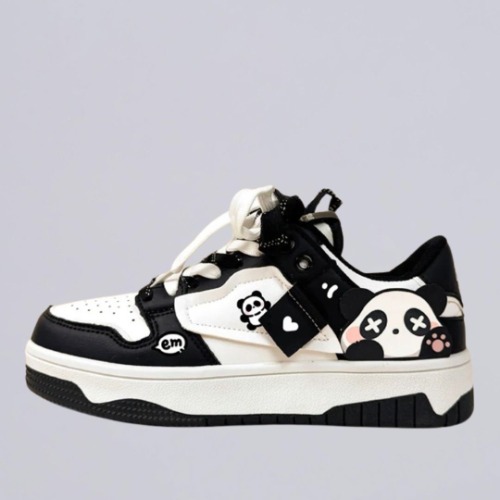 Sparkly Eyed Panda Chunky Black Shoes - Unisex | M 3.5 | W 5.5 | EU 36