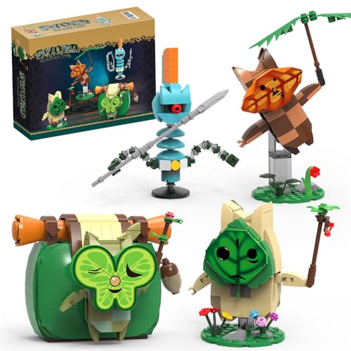 LordBiulder Yahaha Korok BOTW Building Set, 4 Cute Game Animals Merch Action Figures Crossing, Building Toys Suitable for Birthday Gift for Game Fans, 737 Pieces - Multicolored
