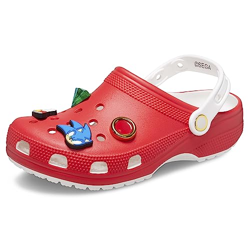 Crocs Unisex-Child Sonic The Hedgehog Classic Clogs, Kids and Toddler Shoes - 12 Women/10 Men - Red