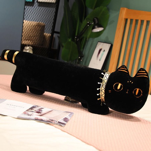 Kawaii 65cm Plush Cat Pillow - black / 65cm