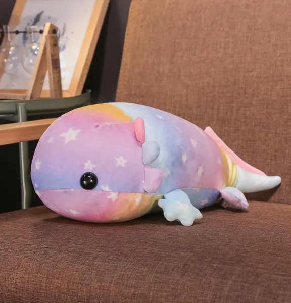 Axolotl Plushie - Rainbow / 14" / 37 cm
