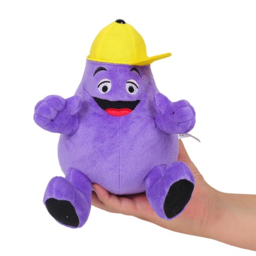 HXLAI Grimace Plush - 10inch Grimace Plushie Toys for Fans Gift - Cute & Soft Stuffed Figure Doll for Kids and Adults - Grimace With Hat
