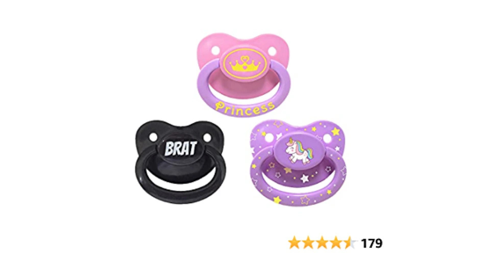 Littletude Adult Sized Pacifier Variety 3 Pack Dummy for Adult Babies