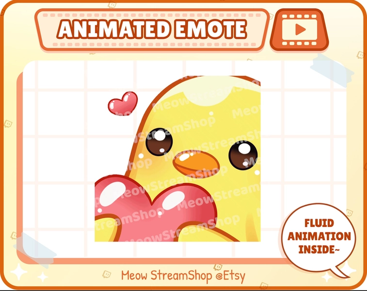Emote Animado Pato Coração