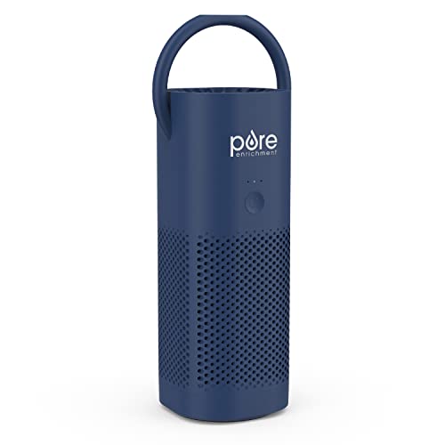 Pure Enrichment® PureZone™ Mini Portable Air Purifier - Cordless True HEPA Filter Cleans Air & Eliminates 99.97% of Dust, Odors, & Allergens Close to You - Cars, School, & Office (Blue) - Blue