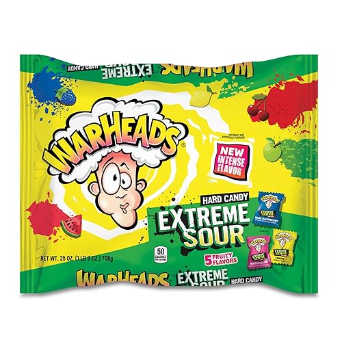 Warheads Extreme Sour Hard Candy 175 Pieces Assorted Flavors - 25 oz bag - 175 Count (Pack of 1)