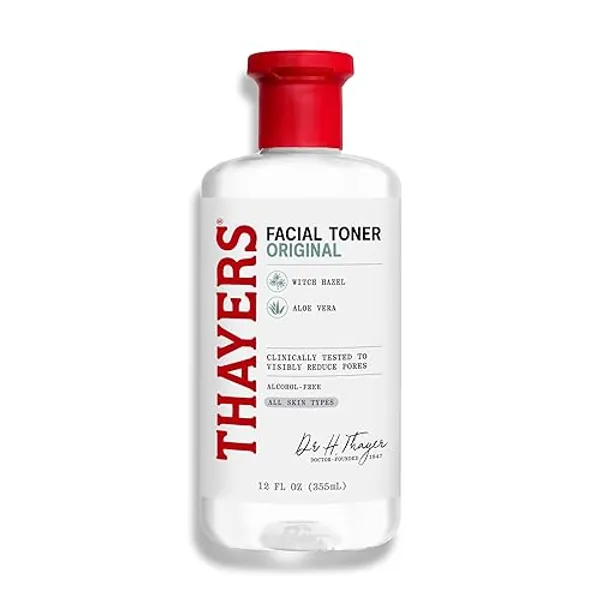 THAYERS Alcohol-Free, Hydrating Original Witch Hazel Facial Toner with Aloe Vera Formula, Vegan, Dermatologist Tested and Recommended, 12 Oz (Packaging May Vary) - Original - 12 Fl Oz (Pack of 1)
