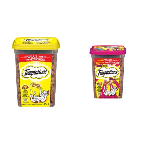 Temptations Cat Treats, Tasty Chicken Flavour, 454g Tub & Mix-Ups Cat Treats, (Chicken, Turkey & Beef Flavour), 454g Tub - Cat Treats + Cat Treats,Turkey Chicken 454 g (Pack of 1)