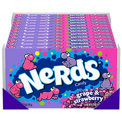 Nerds Candy, Grape & Strawberry, 5 Ounce Movie Theater Candy Box (Pack of 12) - Grape & Strawberry - 5oz, Pack of 12