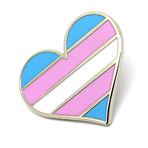 Compoco Transgender Pride Pin Flag LGBTQ Trans Heart Flag Tras Lapel Pin