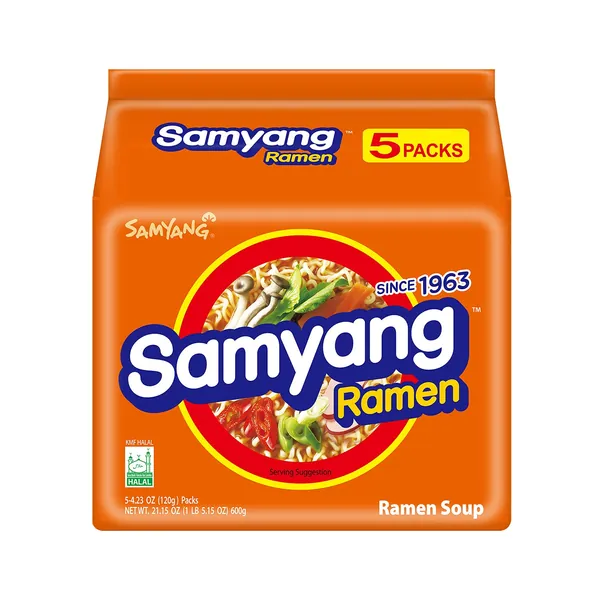 Samyang Ramen Korean Noodle Soup, 4.23 oz (Pack of 5) - 