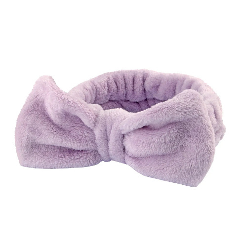 Cozy Fluffy Wash Face Absorbent Headbands Cuff Set - Purple Headband