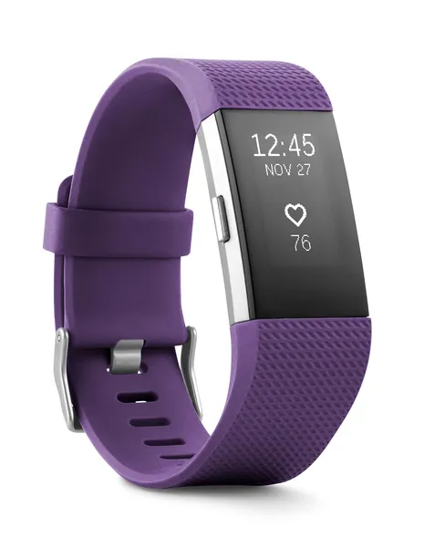 Fitbit FB407SPml Charge 2 Heart Rate Plus Fitness Wristband, Plum, Large (US Version) - Plum Large (6.7 - 8.1 in)