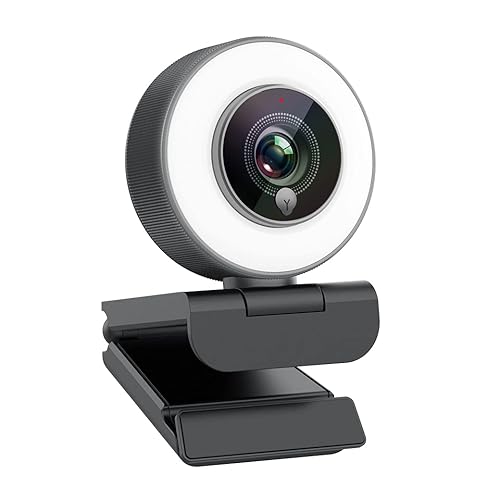 Angetube Streaming 1080P HD Webcam Built in Adjustable Ring Light and Mic. Advanced autofocus AF Web Camera for Google Meet Gamer Facebook YouTube Streamer - 967