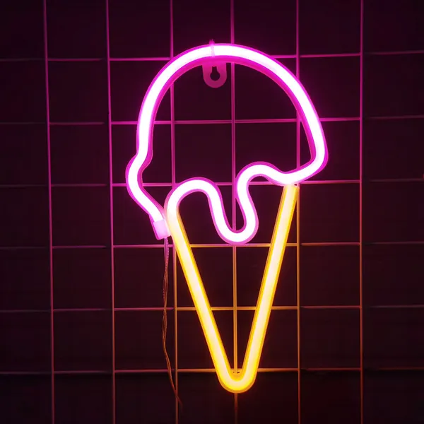 Ice Cream Neon LED Lights Bedroom Night Lights Cute Neon Sign