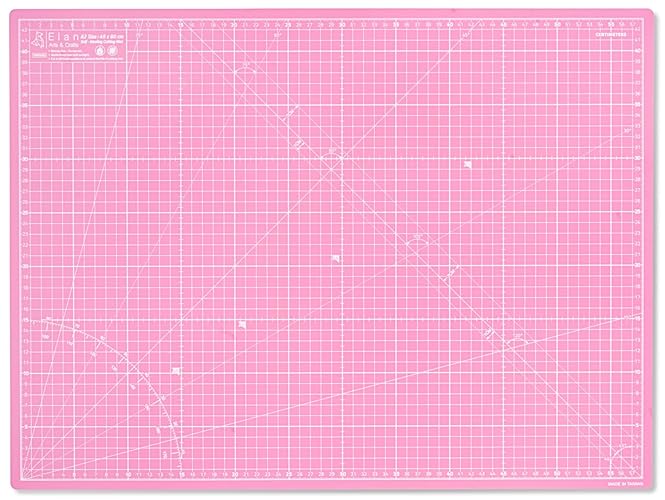 Elan Schneidematte A2 Rosa und Lila, 5-lagige Schneidematte Selbstheilend, Bastelunterlage Schnittfest, Bastelmatte, Schreibtischunterlage und Schneidematte 60 x 45 CM, Schneideunterlage A2 zum Nähen - A2