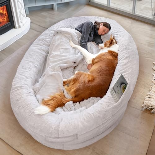 Human Dog Bed - Light Grey