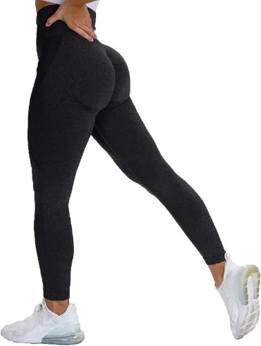 SENBAN Seamless Leggings for Women High Waist Tummy Control Butt Lift Yoga Pants Workout Gym Smile Contour Tights Black M at Amazon Women’s Clothing store