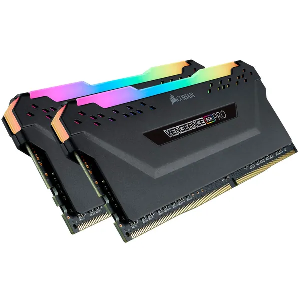 Corsair Vengeance RGB Pro 64GB (2x32GB) DDR4 3200 (PC4-25600) C16 Desktop memory–Black (CMW64GX4M2E3200C16) - Black 64GB (2x32GB) 3200MHz RGB Pro