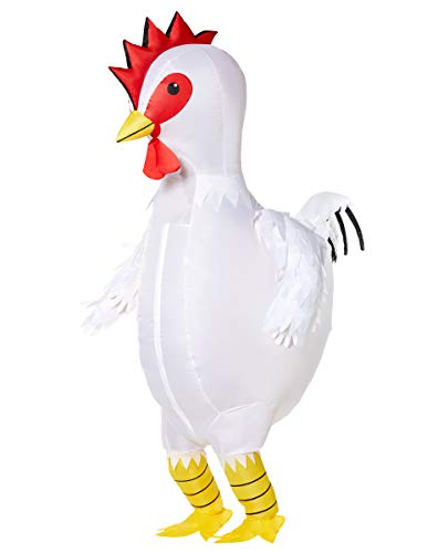 Spirit Halloween Adult Inflatable Chicken Costume | Funny Halloween Costume | Fan-Operated Outfit | Chicken Cosplay - ONE SIZE FITS MOST