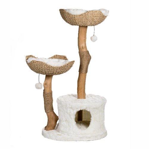 MAU Modern Cat Tree Tower for Large Cats, Real Branch Luxury Cat Condo, Wood Cat Tower, Cat Scratching Tree, Cat Condo, Cat Lover Gift, Luxury Cat, Cat Gifts by Mau Lifestyle