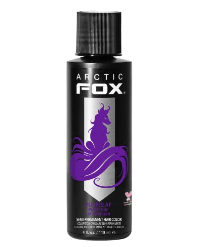 ARCTIC FOX Vegan and Cruelty-Free Semi-Permanent Hair Color Dye (4 Fl Oz, PURPLE AF) - PURPLE AF - 4 Fl Oz (Pack of 1)
