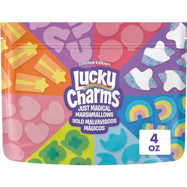 Lucky Charms Just Magical Marshmallows, Limited Edition Snacks, Dessert Ingredient and Topping, 4 oz - Pack of 1