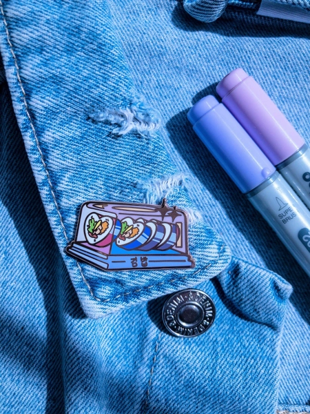 RPG Kimbap Powerup Pin// Enamel pin, kickstarter, kpop pin, korean pin, kdrama pin, video game pin