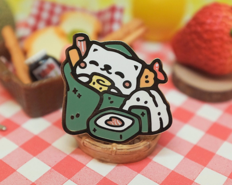 Sushi Cat Hard Enamel Pin | Food Coma Pals | Cute Animal Pin