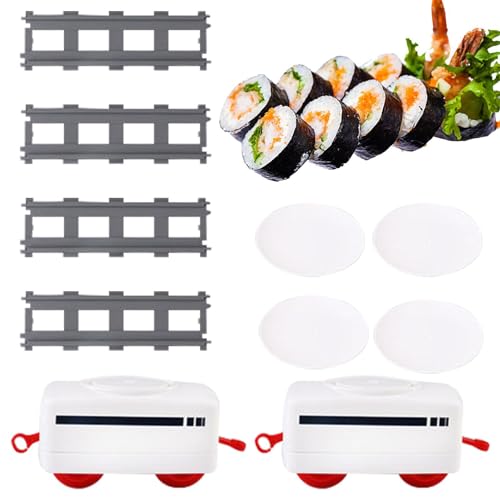 Sushi Train, Rotating Train Toys, Train Track Set for Kids, Battery-Powered Train Toys Include Locomotive Engine, Sushi Display Table Swing Plate, Toy Train Set for Party - Accessory set