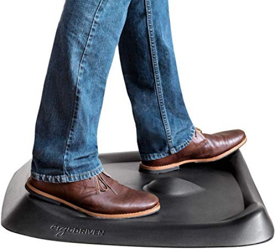 Topo Comfort Mat by Ergodriven | The Original Not-Flat Anti-Fatigue Standing Desk Mat with Calculated Terrain | Accessories | Obsidian Black - Obsidian Black