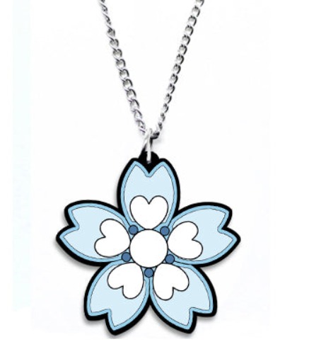 Blue Sakura Metal Necklace - Blue Sakura Metal Necklace