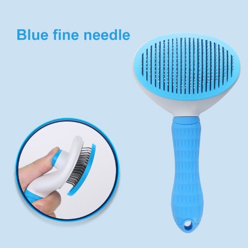 Self-Cleaning Pet Fur Remover Brush - Blue