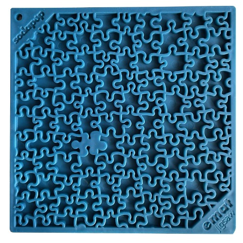 Jigsaw Design eMat Enrichment Lick Mat - Jigsaw Puzzle E-mat - Blue