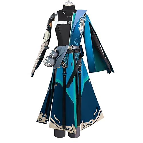 CIYASHEH Jiyan Cosplay Costume Halloween Carnival Christmas Costume Outfit Full Set for Men - Blue - Small