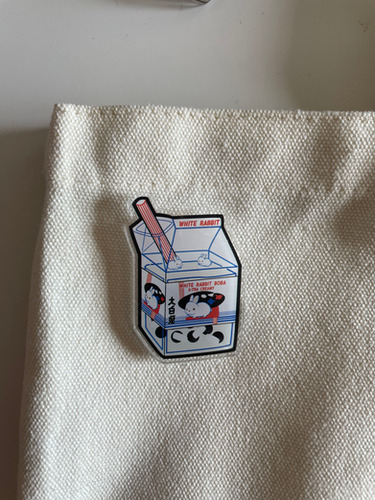 White Rabbit Boba Juice Box  Pin