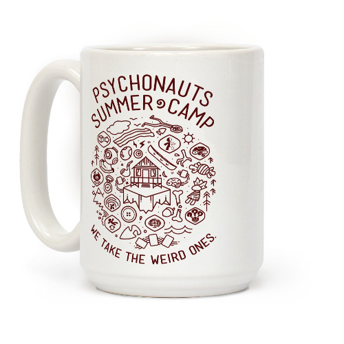 LookHUMAN Psychonauts Summer Camp White 15 Ounce Ceramic Coffee Mug